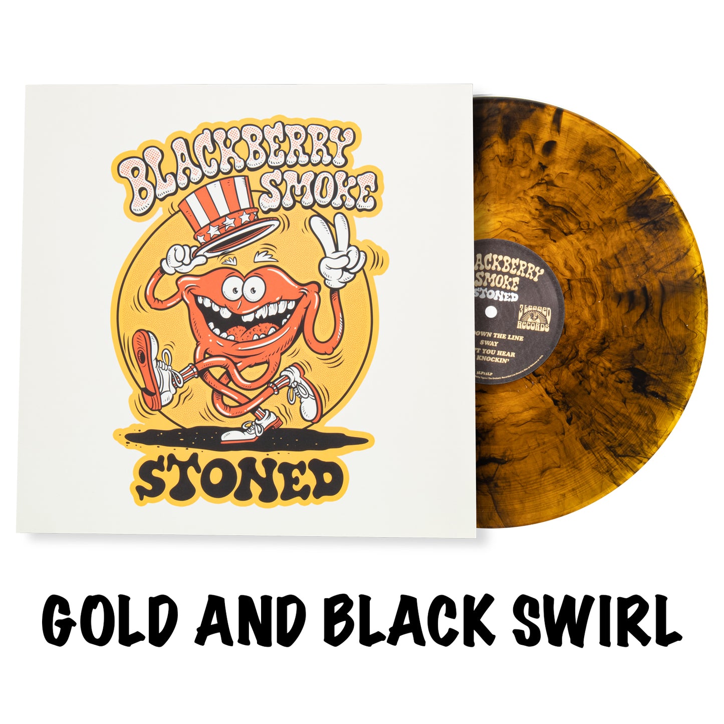 BLACKBERRY SMOKE Stoned on Limited Edition Gold and BLACK Swirl